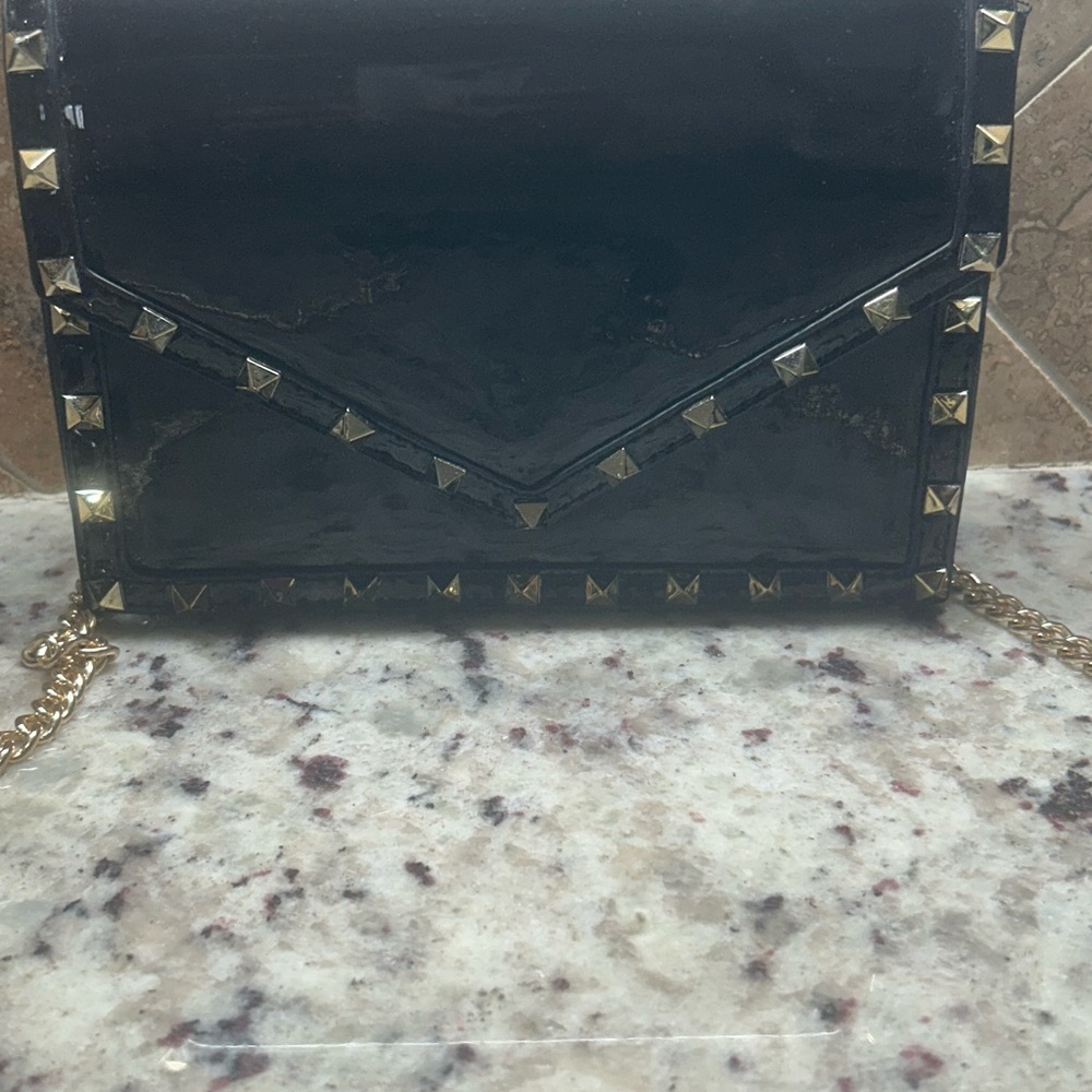 Black Studded Chain Bag